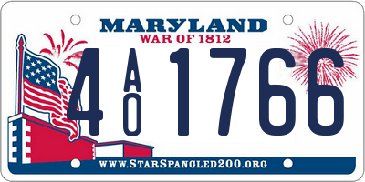 MD license plate 4AO1766
