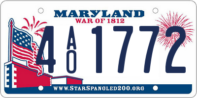 MD license plate 4AO1772