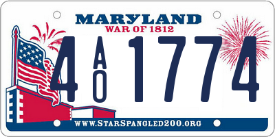 MD license plate 4AO1774