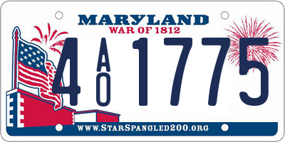 MD license plate 4AO1775