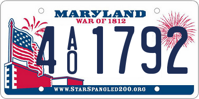 MD license plate 4AO1792