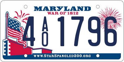 MD license plate 4AO1796