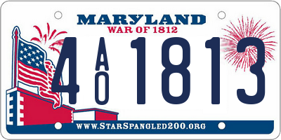 MD license plate 4AO1813