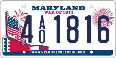 MD license plate 4AO1816