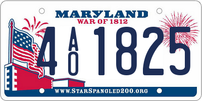 MD license plate 4AO1825
