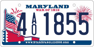 MD license plate 4AO1855