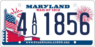 MD license plate 4AO1856
