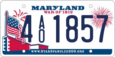 MD license plate 4AO1857