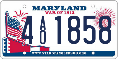 MD license plate 4AO1858
