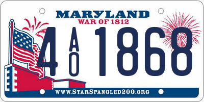 MD license plate 4AO1868