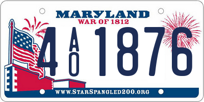 MD license plate 4AO1876