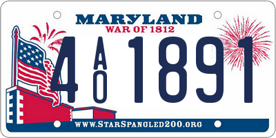 MD license plate 4AO1891
