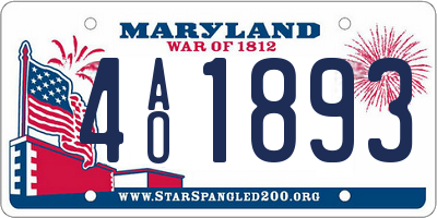 MD license plate 4AO1893