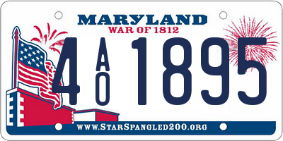 MD license plate 4AO1895