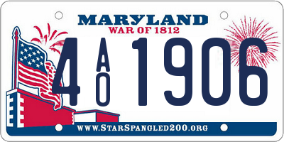 MD license plate 4AO1906
