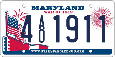 MD license plate 4AO1911
