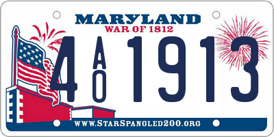 MD license plate 4AO1913