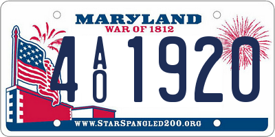 MD license plate 4AO1920
