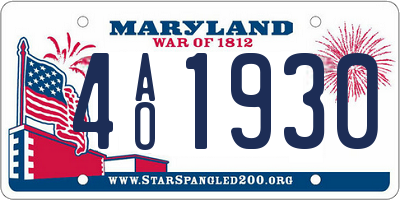MD license plate 4AO1930