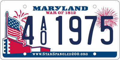 MD license plate 4AO1975