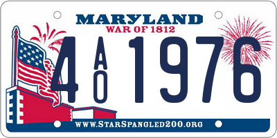 MD license plate 4AO1976
