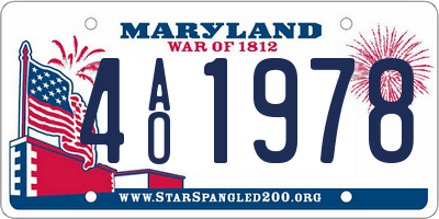 MD license plate 4AO1978