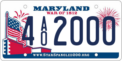 MD license plate 4AO2000