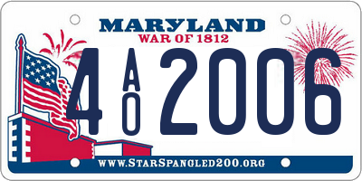 MD license plate 4AO2006