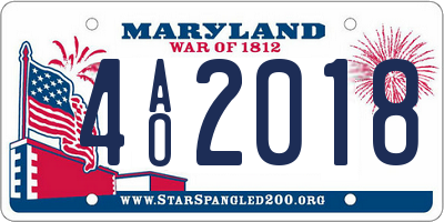 MD license plate 4AO2018