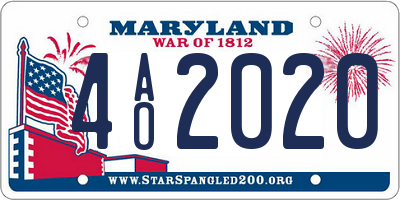 MD license plate 4AO2020
