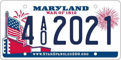 MD license plate 4AO2021