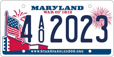 MD license plate 4AO2023