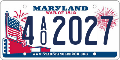 MD license plate 4AO2027