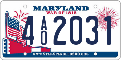 MD license plate 4AO2031