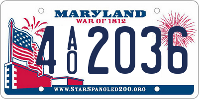 MD license plate 4AO2036