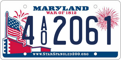 MD license plate 4AO2061