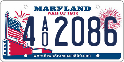 MD license plate 4AO2086