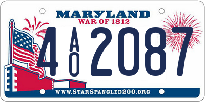 MD license plate 4AO2087