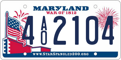 MD license plate 4AO2104