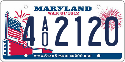 MD license plate 4AO2120