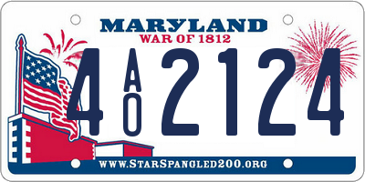 MD license plate 4AO2124