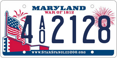 MD license plate 4AO2128