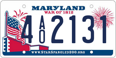 MD license plate 4AO2131