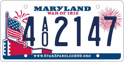 MD license plate 4AO2147