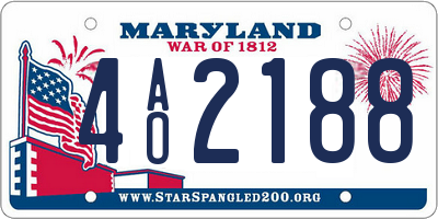 MD license plate 4AO2188