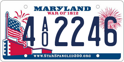MD license plate 4AO2246