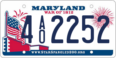MD license plate 4AO2252