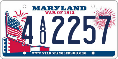 MD license plate 4AO2257