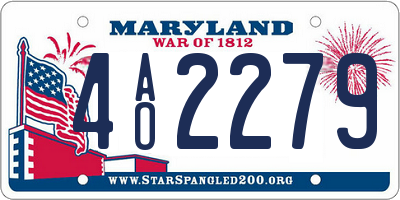 MD license plate 4AO2279