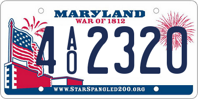 MD license plate 4AO2320